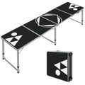 Campingtisch, klappbar, leicht, höhenverstellbar, Aluminiumrahmen, 240 x 60 x 54/62/70 cm, Schwarz