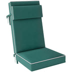 Sitzkissen 120 x 47 x 9,5 cm wasserabweisend Stuhlkissen mit B?ndern, Kopfst¨¹tze, UPF50+ Gr¨¹n
