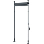 Freistehende Markise, verstellbare L?nge, Montage ohne Bohren, Aluminiumrahmen, 1,2 x 2,2-3,1 m, Dunkelgrau