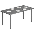 Garden Dining Table for 6 Person, 165 x 80 cm Rectangular Outdoor Dining Table with Slatted Top
