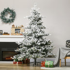 Weihnachtsbaum, Kunsttanne, 1,80m groß, üppige Form, realistisches Aussehen, schneebedeckte Zweige, Tannenzapfen