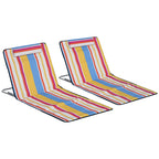 2er-Set Strandmatte, verstellbar, faltbar, 124L x 53B x 37-50H cm, Mehrfarbig