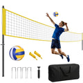 Volleyballnetz Set mit höhenverstellbaren Stahlpfosten, Tragbar