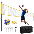 Volleyballnetz Set mit höhenverstellbaren Stahlpfosten, Tragbar