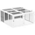 Rabbit Hutch with Openable Foldable Roof, Light Grey