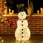 78er LED Weihnachtsdeko, Weihnachten Schneemann in warmweiß, Stahlrahmen, für Indoor, Outdoor, Mehrfarbig