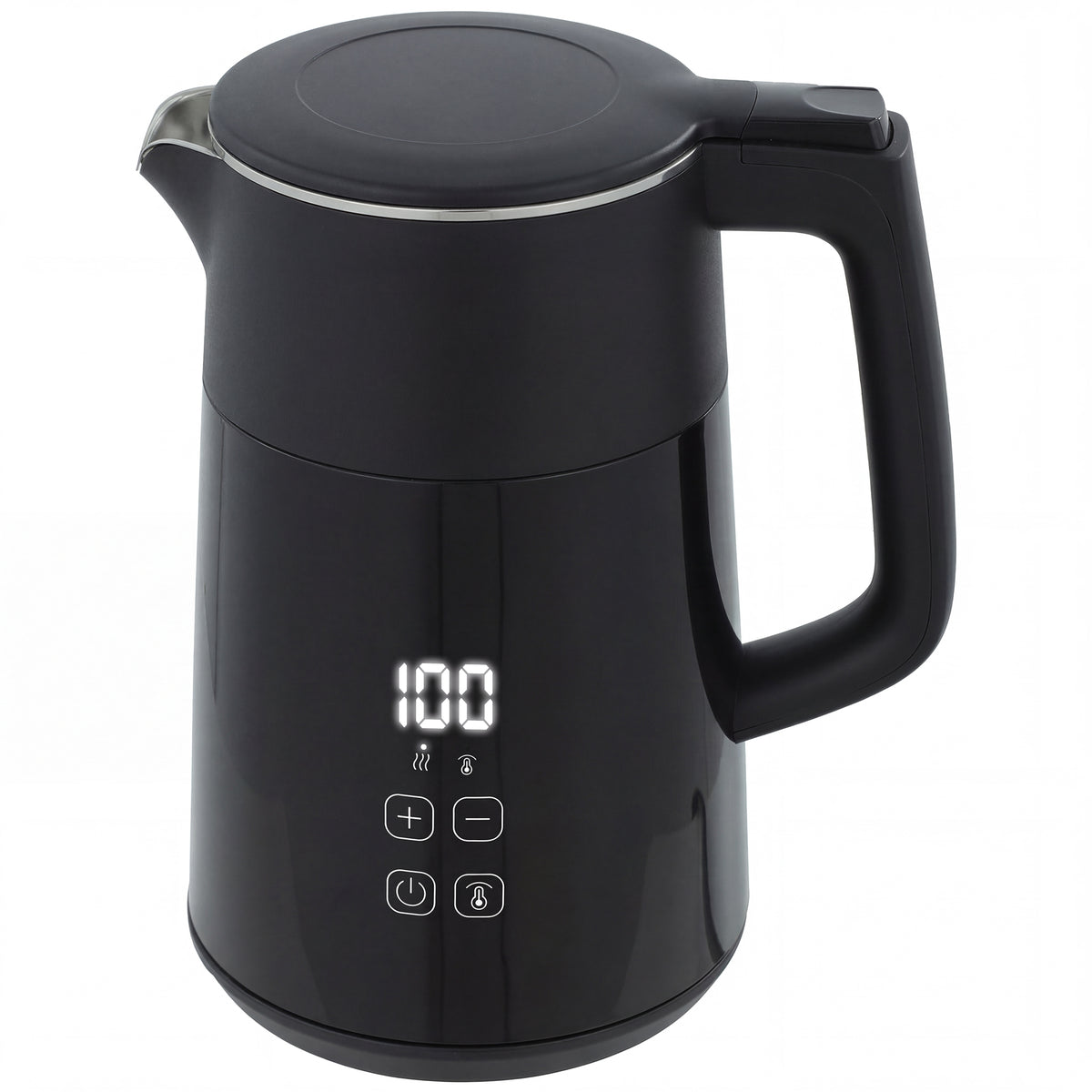 Elektrischer Wasserkocher, 1,7L, Schnellkochend, 2200W, mit LED-Display, Warmhaltefunktion, Trockenkochschutz, PTFE-frei