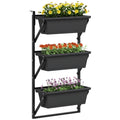 er Set Blumentopf Pflanzk¨¹bel mit L?cher, 56x42 cm Pflanzt?pfe, eckig Pflanztopf, Kunststoff Dunkelgrau