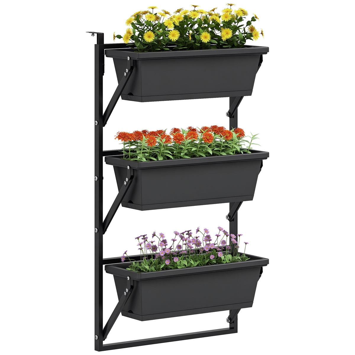 er Set Blumentopf Pflanzk¨¹bel mit L?cher, 56x42 cm Pflanzt?pfe, eckig Pflanztopf, Kunststoff Dunkelgrau