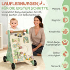 Lauflernwagen Holz Montessori Lauflernhilfe Xylophon Grün
