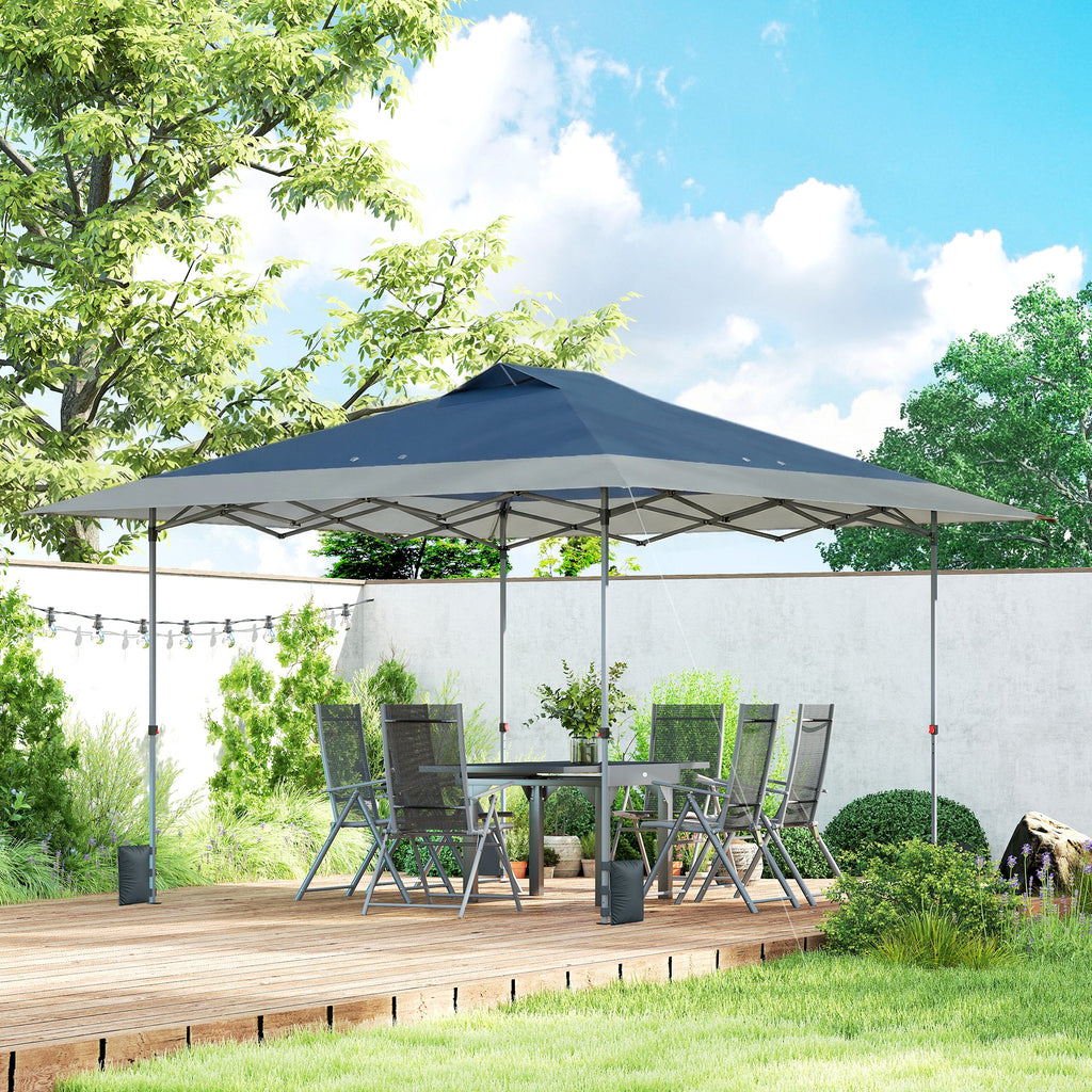 Pavillon ca. 4x4m Wasserdicht Stabil Winterfest Pop-up Faltpavillon mit Ein-Schritt-Schließfunktion UV 50+