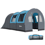 Three Man Duo Room Tunnel Tent, with Accessories - Grey/Blue