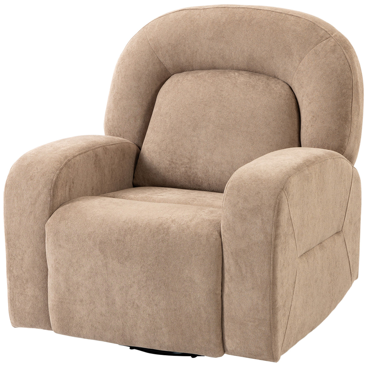 Relaxsessel, 360° Drehbarer Liegesessel mit Wolkenweichem Samtstoff, Breitem Sitz, für Wohnzimmer, Khaki