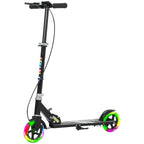 Scooter for Kids Aged 3-8 Years, with Adjustable Handle, Two Light Up Wheels, Handbrake, Rear Brake, Black