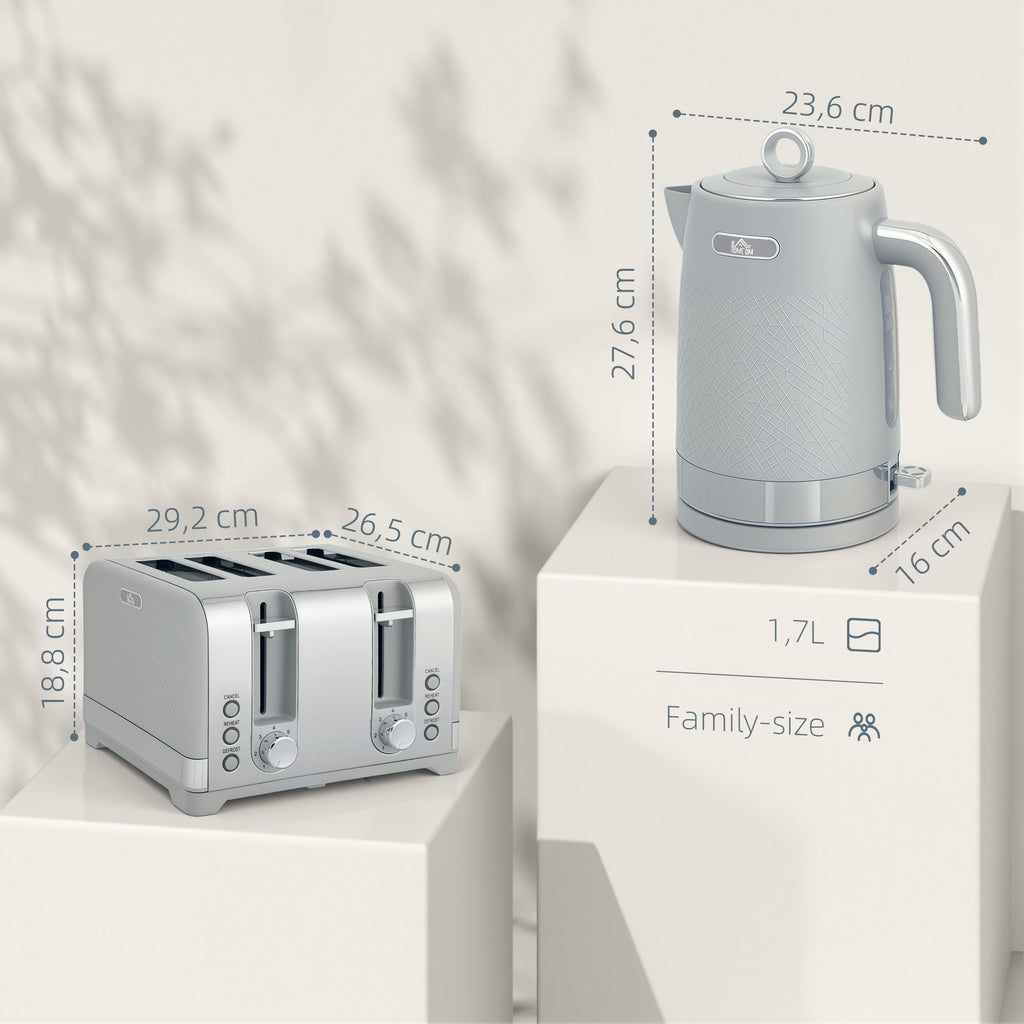 Wasserkocher- und Toaster-Set, 1,7L 2200W Schnellkoch-Wasserkocher mit Thermostat