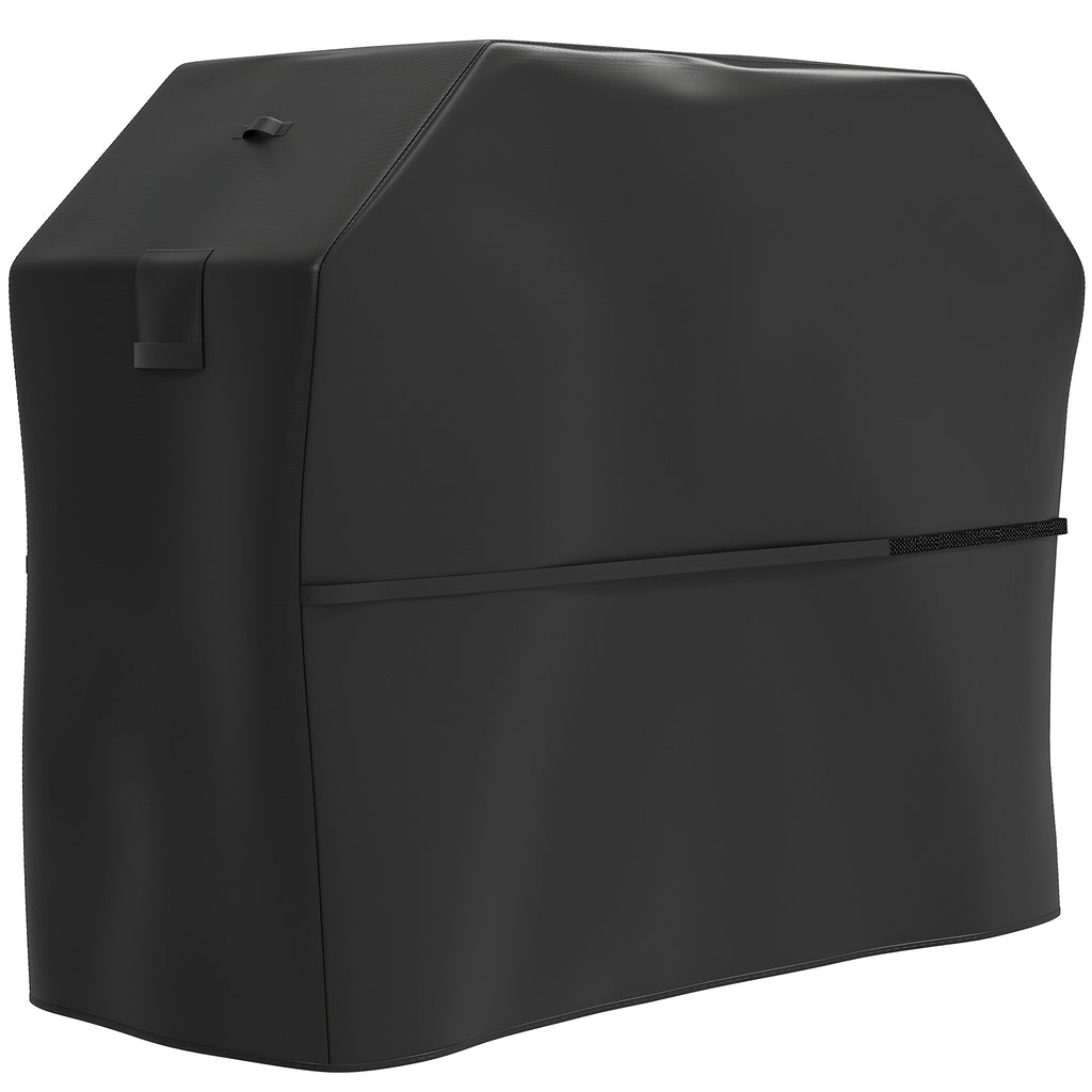  BBQ Cover for Rectangular Gas Grill, 600D UPF30+ Oxford Fabric Barbecue Cover for Waterproof Protection Rip-Proof, with Windproof Hook and Loop Fasteners, Vents, 147 x 61 x 122 cm, Black