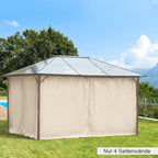 4 Pack Replacement Gazebo Curtains Privacy Panel for Most 3 x 4m Gazebo Canopy Pavillion Outdoor Shelter Sidewalls Accessories Beige