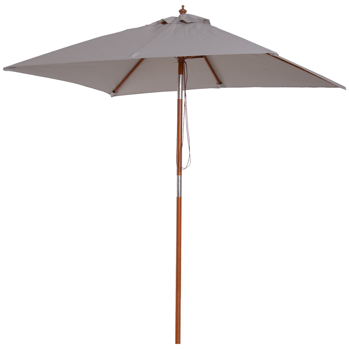 2m Tilting Wooden Pole Parasol - Grey