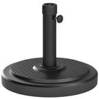 22kg Garden Parasol Base, Round HDPE Sun Umbrella Base, Heavy Duty Outdoor Umbrella Stand for 38mm or 48mm Outdoor Umbrella Poles, Black