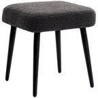 Hocker, Fu?st¨¹tze, gepolsterter Sitz, Kaschmir-Optik, Stahlbeine, 42 x 42 x 44 cm, Dunkelgrau