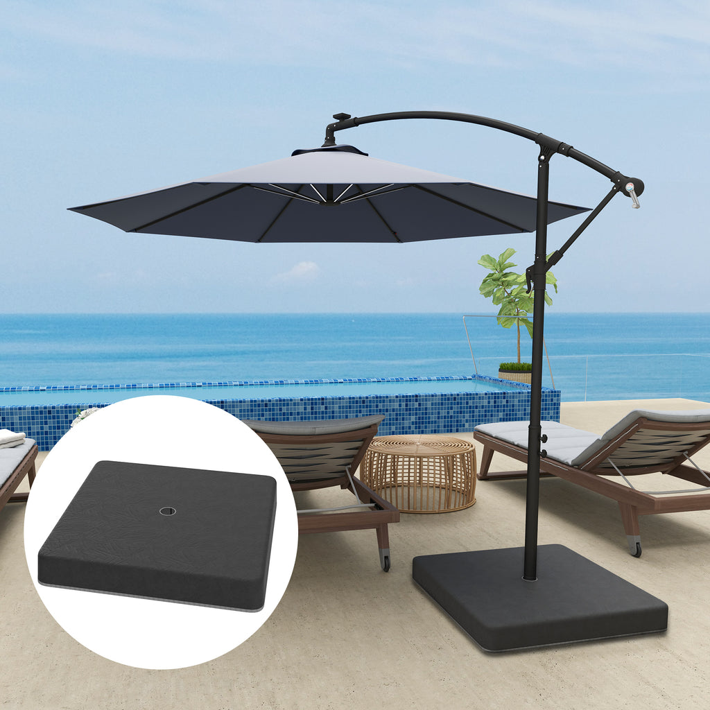 Basisgewichte f¨¹r Sonnenschirmst?nder, Wasserdicht, mit Sand bef¨¹llbar, Kunststoff, 89L x 89B x 10,5H cm, Schwarz
