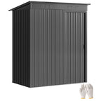 5 x 3.5ft Metal Garden Storage Shed with Effortless Assembly and 2 Pairs of Gloves, Waterproof Outdoor Shed, Dark Grey