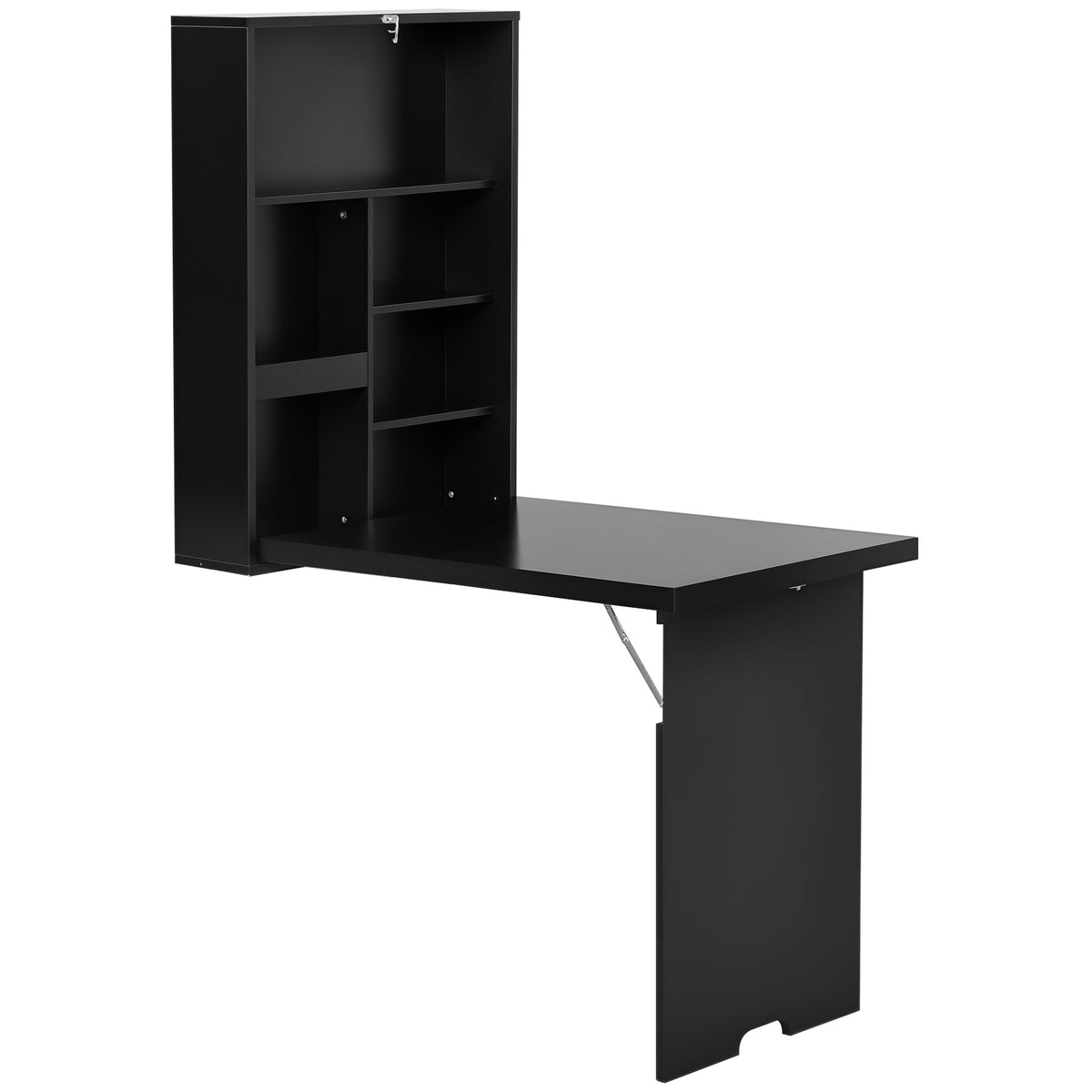 Wandklapptisch Wandschreibtisch, inkl. Schreibtafel, 60 cm x 94,5 cm x 147 cm, Schwarz
