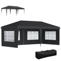 3 x 6m Pop-Up Gazebo, with Removable Walls - Black