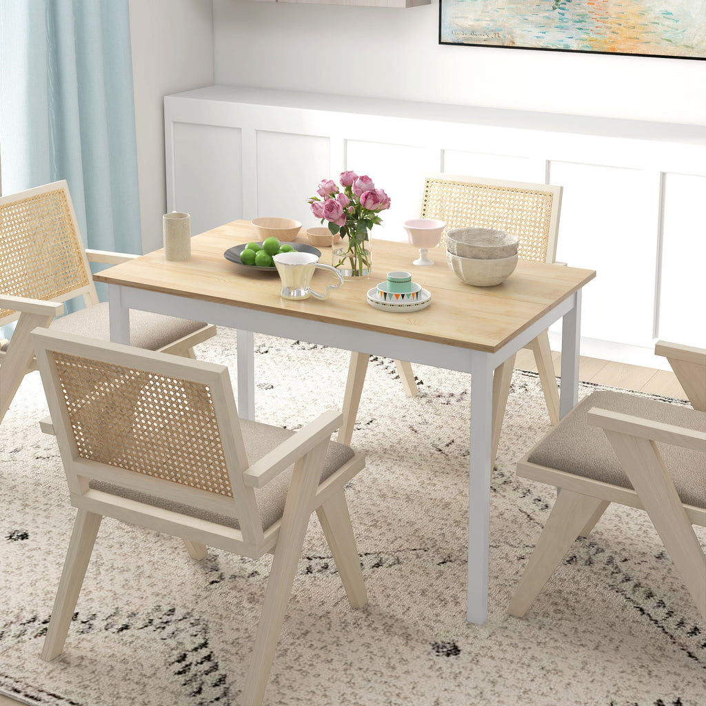 Four-Seater Farmhouse-Style Wooden Table