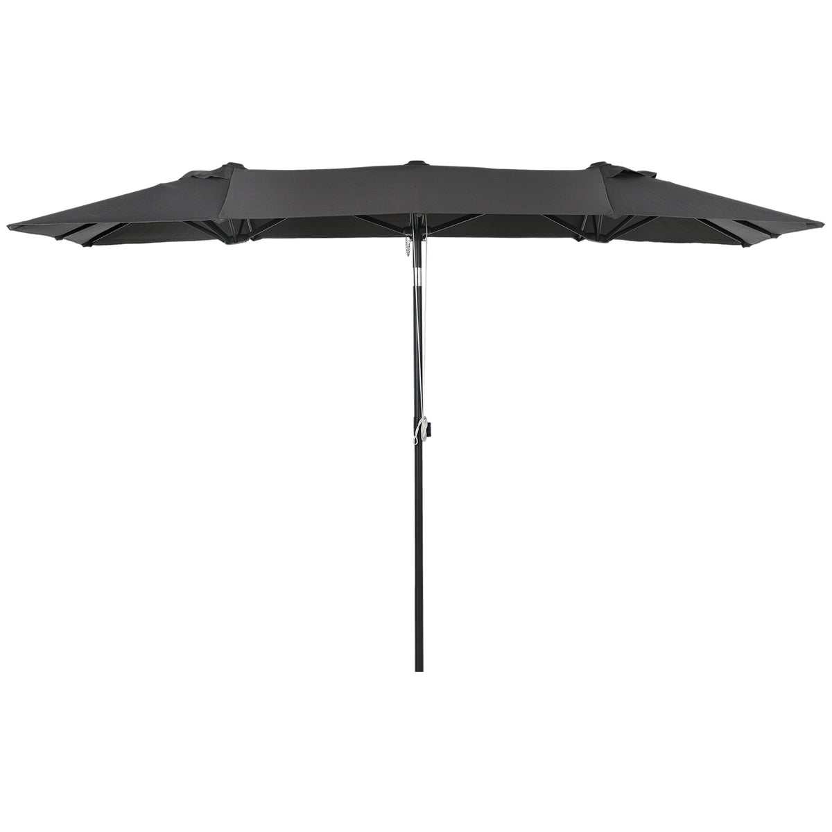 Gro?er Sonnensschirm, h?henverstellbar, neigbar, 150x295x170-214 cm, Grau