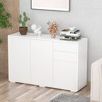 Sideboard Kommode Anrichte, 2 Schubladen, Push-Click, 117 cm x 36 cm x 74 cm, Wei?