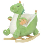 Schaukeltier, Dinosaurier-Schaukel, interaktive Tierger?usche, weiche F¨¹llung, Holzrahmen, 73 x 39 x 66 cm, Gr¨¹n