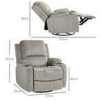 Relaxsessel mit Fu?st¨¹tze und Liegefunktion, inkl. Getr?nkehalter, bis 150 kg, Braun