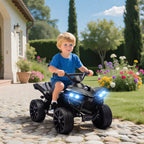 Kinder Quad Elektro 6V Kinderquad mit Vorw?rts-, R¨¹ckw?rtsfunktion, Musik, LED-Scheinwerfer Schwarz