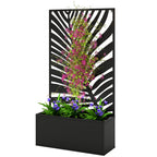 Metal Garden Bed for Garden with Trellis, Wall Mounted or Freestanding Raised Planter with Privacy Screen