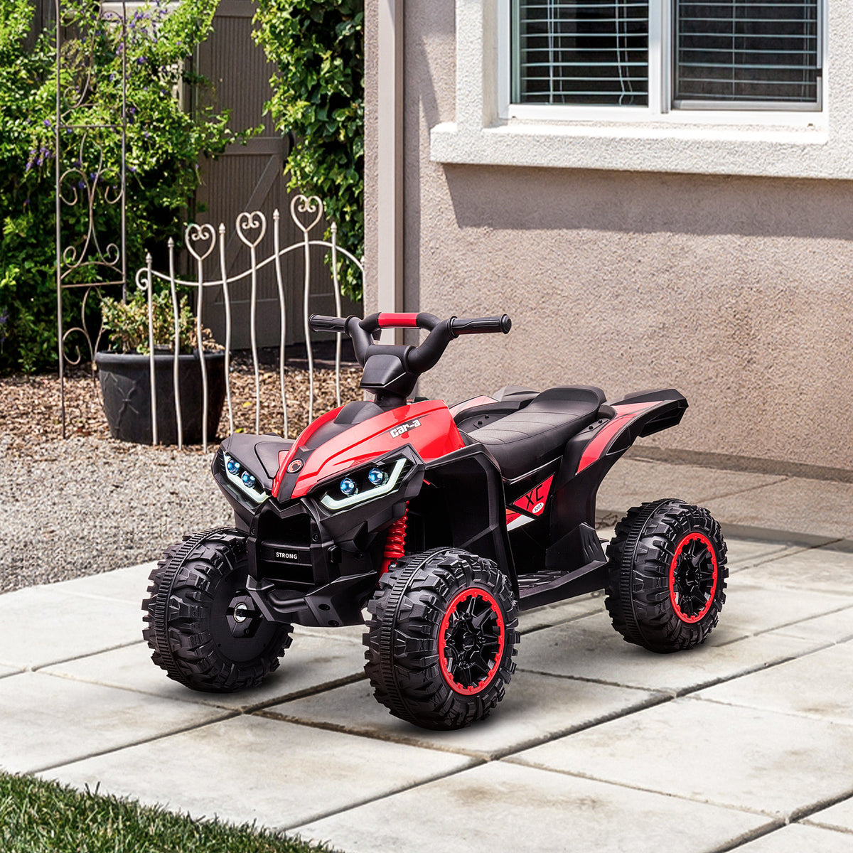 Elektro-Kinderquad, LED-Scheinwerfer, Sto?d?mpfer, ergonomischer Sitz, Rot+Schwarz