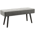 Sitzbank Polsterbank Bettbank, Samtoptik, 100 x 36 x 45 cm, Grau