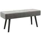 Sitzbank Polsterbank Bettbank, Samtoptik, 100 x 36 x 45 cm, Grau
