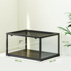 Reptilien-Terrarium, 86 Liter Vivarium mit Schiebet¨¹r, verschlie?bar, f¨¹r Echsen, Insekten, Spinnen, Geckos, 60 x 45 x 32 cm, Schwarz
