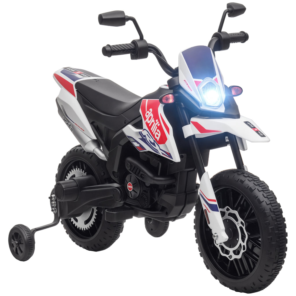 12V Kinder-Motorrad mit St¨¹tzr?dern, LED-Lichtern, Musik, USB, Elektro-Motorrad f¨¹r Jungen und M?dchen, Wei?