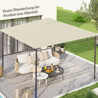 Ersatzdach für Pavillon 3x3m wasserabweisend Pavillondach mit 8 Wasserabflusslöcher Cremeweiß