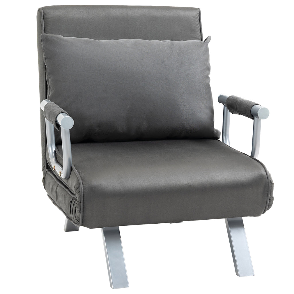 Relaxsessel Liegesessel Sessel, Liegefunktion, Gästebett, 65 cm x 69 cm x 80 cm, Grau