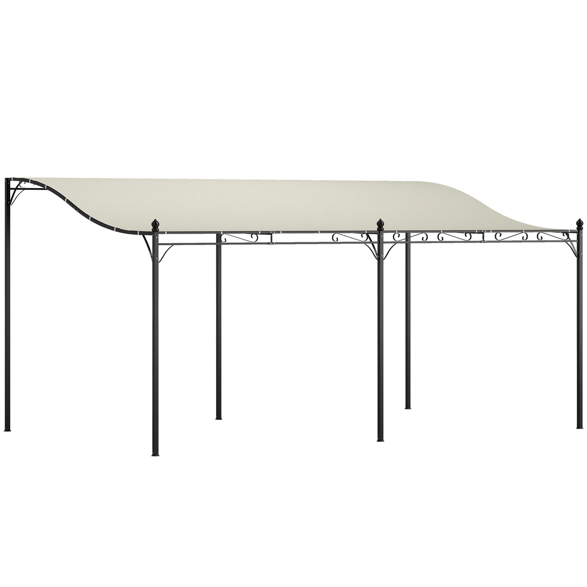 3 x 5 m Pergola, Flexibles Gartendach mit wasserfester Plane und Metallrahmen, Schattenspender, Cremeweiß