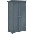 39.5 x 79cm Fir Wood Garden Shed - Grey