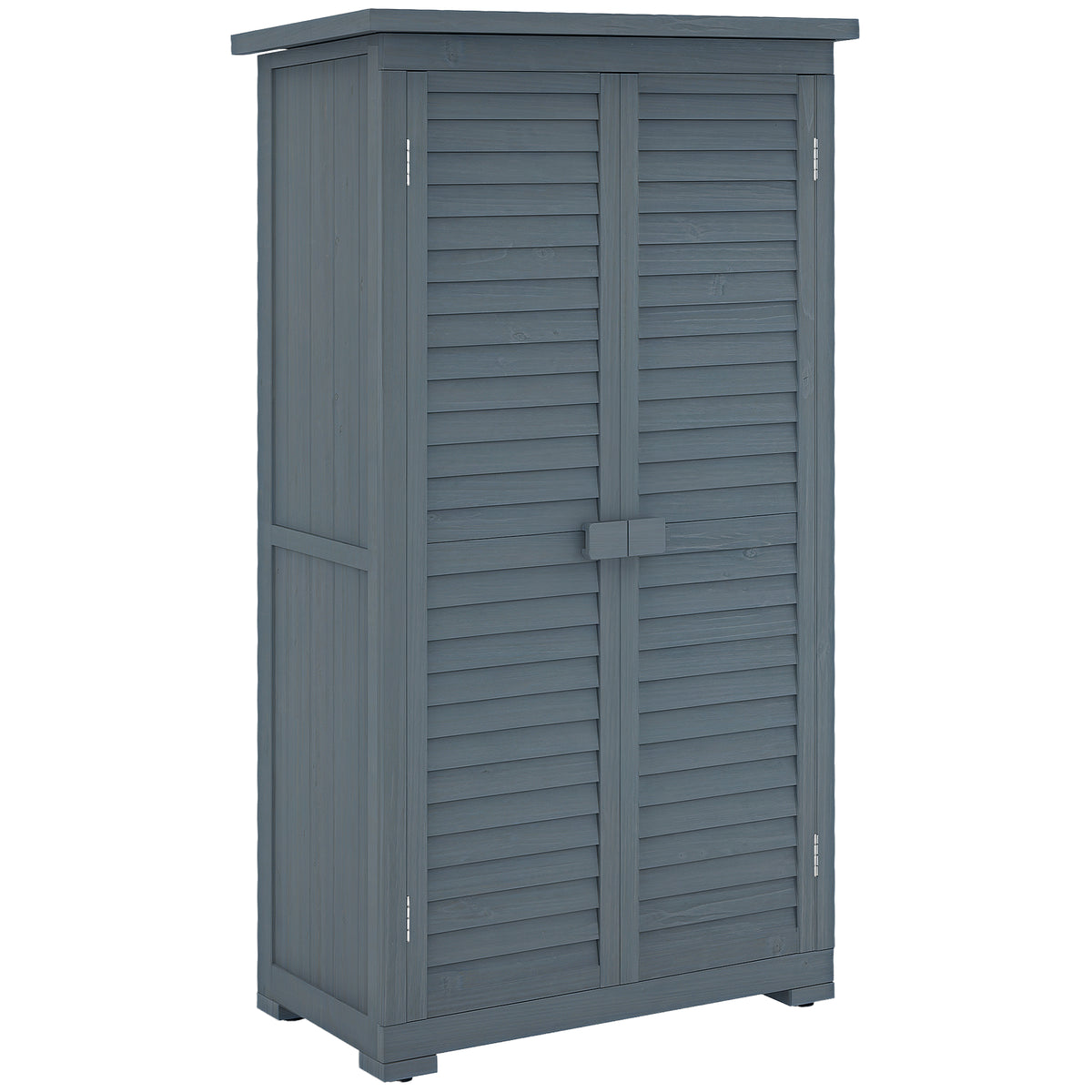 39.5 x 79cm Fir Wood Garden Shed - Grey