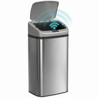 48L Stainless Steel Sensor Bin - Silver-Tone