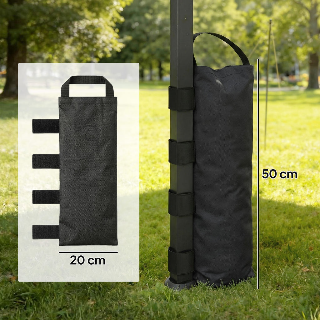8 Pack Gazebo Sand Weights Bags, 40 kg 600D Heavy Duty Sand Bags Sandbags for Canopy Tent Legs, Without Sand, Black