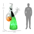 Selbst aufblasendes Spuk Gespenst Geist LED beleuchtet Halloween Dekoration Polyester Weiß 105 x 65 x 180 cm