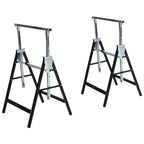  Sägebock, Arbeitsbock, Hohenverstellbar, Faltbar, Metall, Schwarz, 68 x 56 x 80-130 cm, Belastbarkeit 200kg