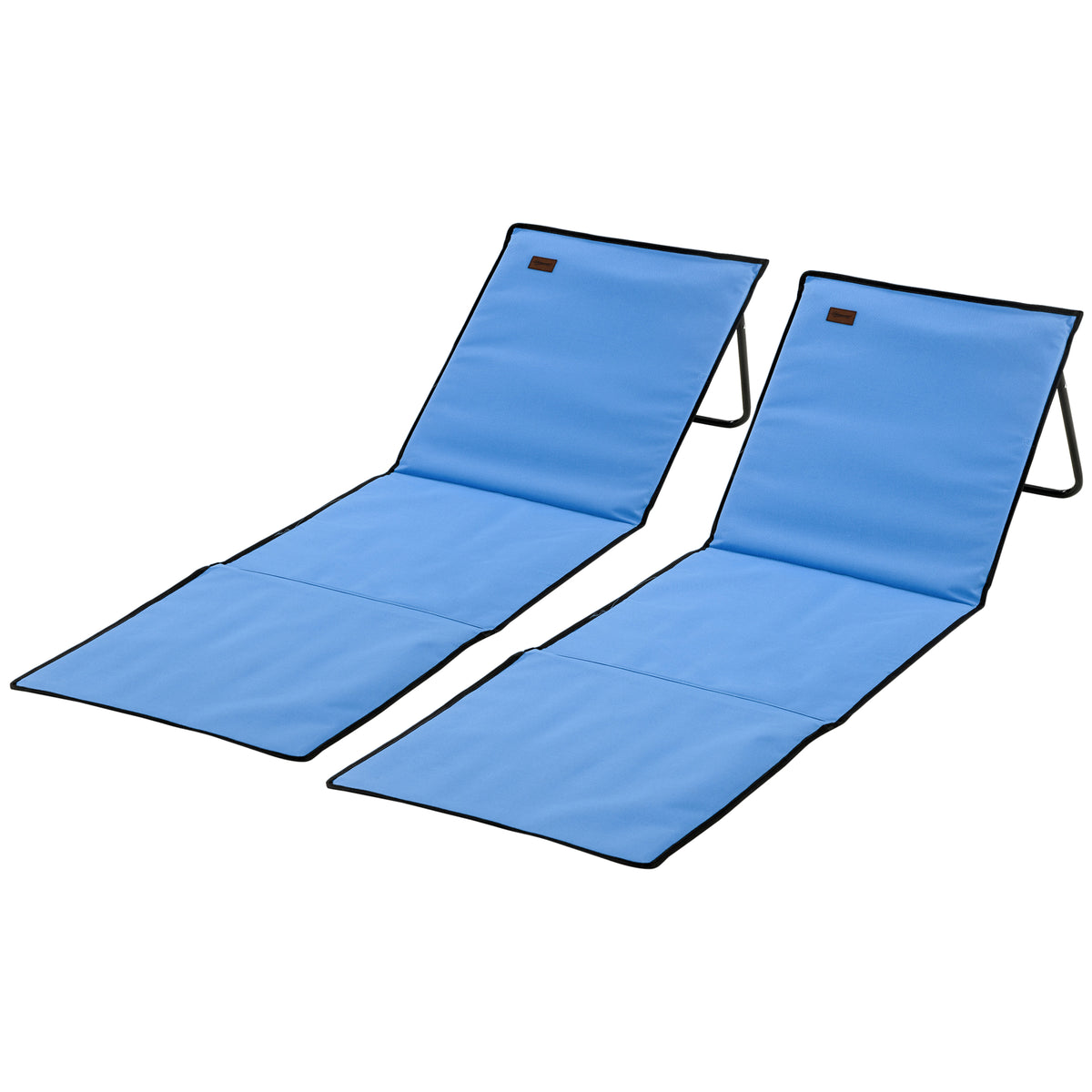 Strandliege, klappbar, verstellbare Rücklehne, Tragegurt, weiche Polsterung, Stahlrahmen, Blau, 142x51x40cm